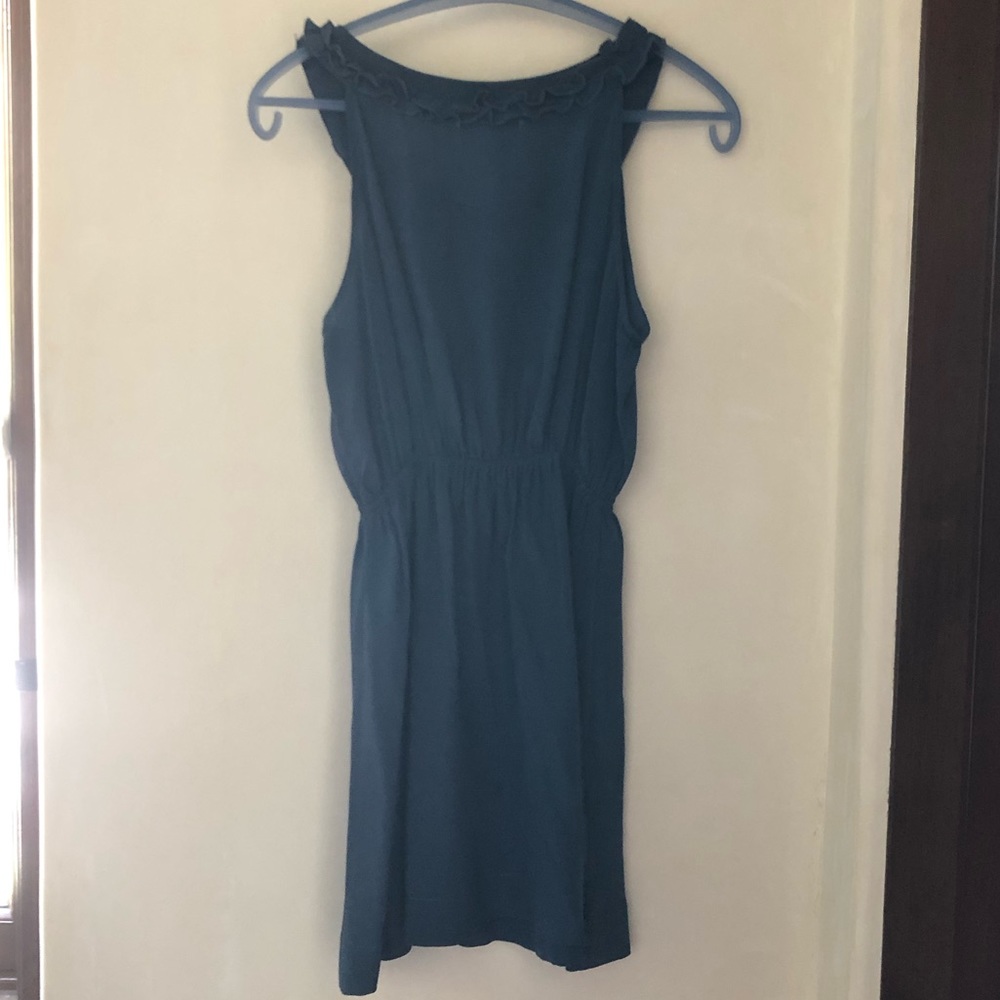 Trinity Blue Dress with Ruffle Detail - Picture 3 of 4